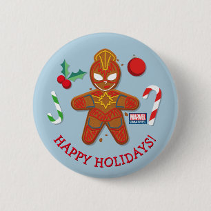 Avengers Seasonal Captain Marvel Cookie 2 Inch Round Button