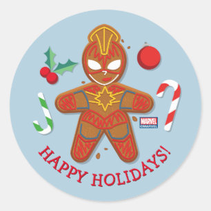 Avengers Seasonal   Captain Marvel Cookie Classic Round Sticker