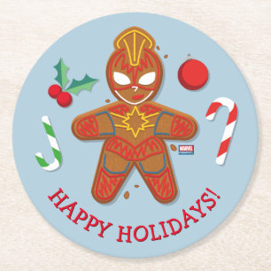 Avengers Seasonal Captain Marvel Cookie Round Paper Coaster