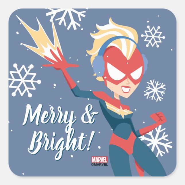 Avengers Seasonal | Captain Marvel Square Sticker (Front)