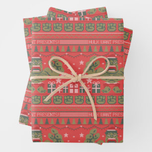 Avengers Seasonal   Hulk Cross-Stitch Gift Pattern Wrapping Paper Sheet