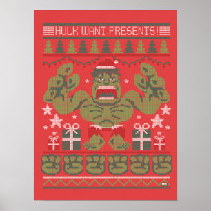Avengers Seasonal   Hulk Cross-Stitch Graphic Poster