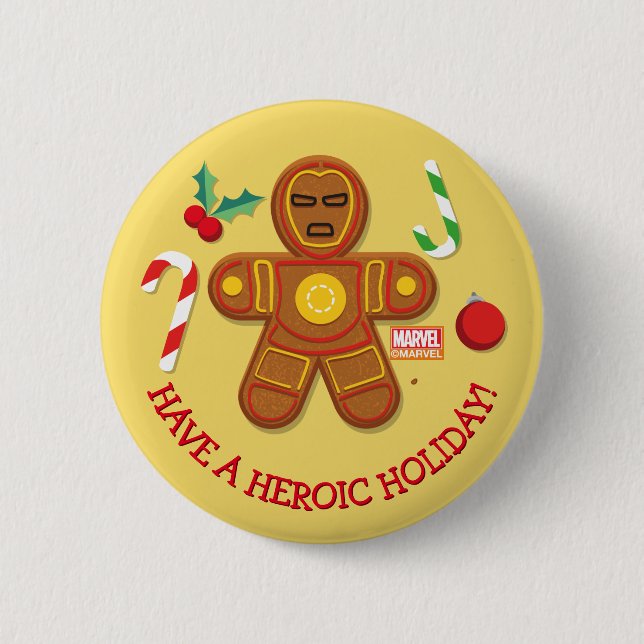 Avengers Seasonal | Iron Man Cookie 2 Inch Round Button (Front)