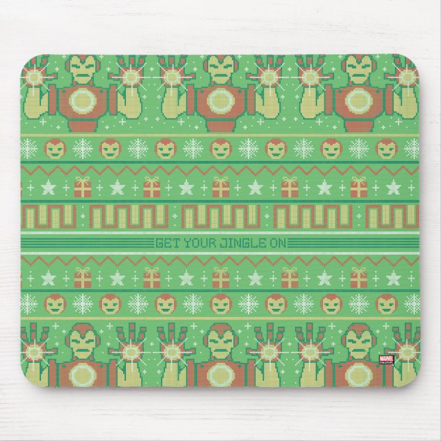 Avengers Seasonal | Iron Man Cross-Stitch Pattern Mouse Pad (Front)