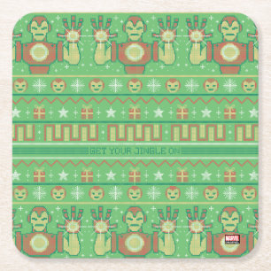 Avengers Seasonal Iron Man Cross-Stitch Pattern Square Paper Coaster
