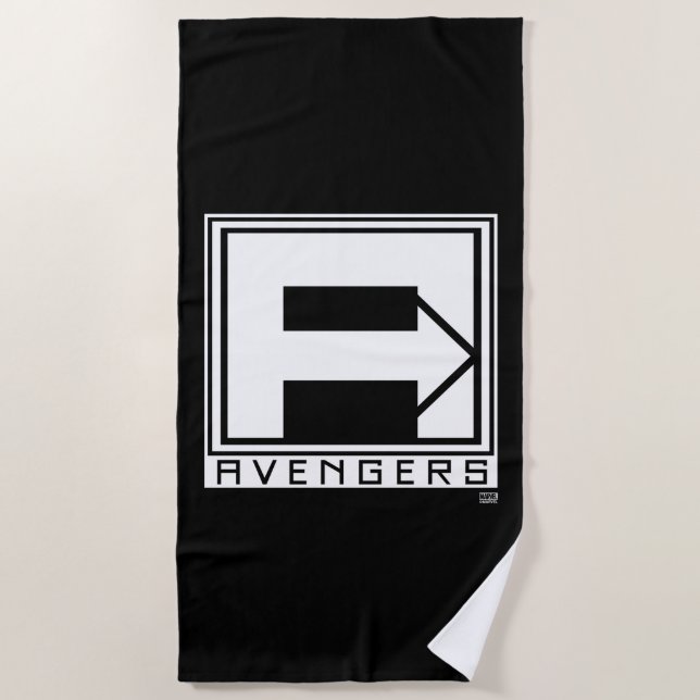 Avengers | Square Blocked Avengers Logo Beach Towel (Front)