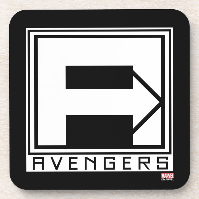 Avengers | Square Blocked Avengers Logo Coaster (Front)