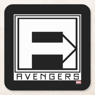 Avengers   Square Blocked Avengers Logo Paper Coaster