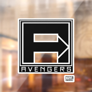 Avengers   Square Blocked Avengers Logo Window Cling