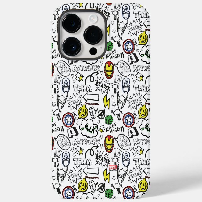 Avengers Symbols Doodle Pattern Case-Mate iPhone Case (Back)