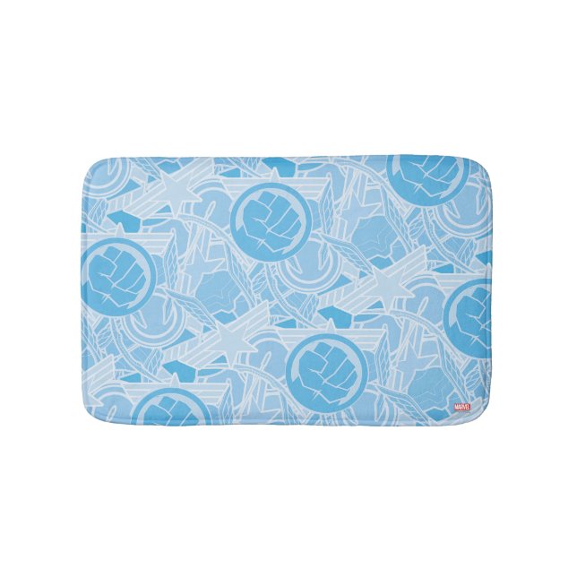 Avengers Symbols Pattern Bath Mat (Front)