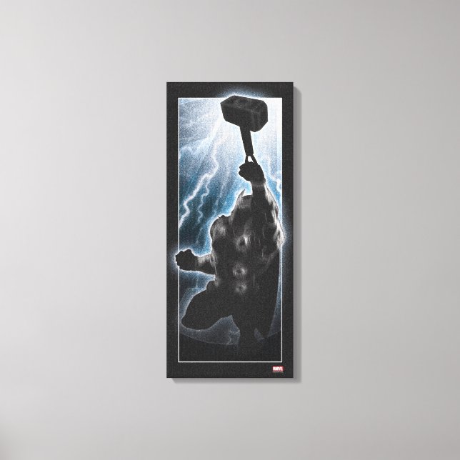 Avengers Thor Character Silhouette Canvas Print (Front)