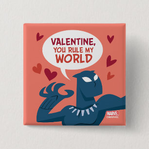 Avengers Valentine's Day Black Panther: You Rule 2 Inch Square Button