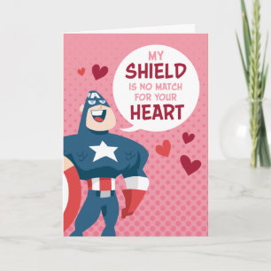 Avengers Valentine's Day Captain America Shield Card