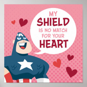 Avengers Valentine's Day   Captain America Shield Poster