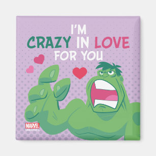 Avengers Valentine's Day Hulk Crazy In Love Magnet