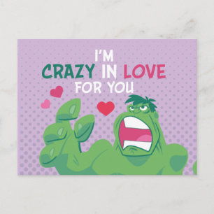 Avengers Valentine's Day   Hulk Crazy In Love Postcard