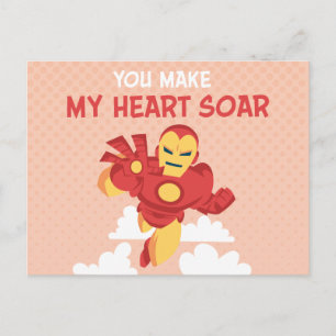 Avengers Valentine's Day   Iron Man Heart Soar Postcard