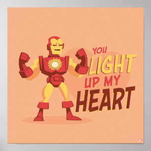 Avengers Valentine's Day   Iron Man Light My Heart Poster