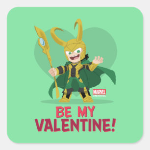 Avengers Valentine's Day   Loki - Be My Valentine Square Sticker