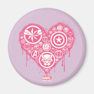 Avengers Valentine's Day   Painted Heart Icons Magnet
