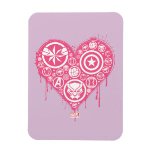 Avengers Valentine's Day   Painted Heart Icons Magnet