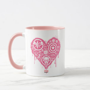 Avengers Valentine's Day   Painted Heart Icons Mug