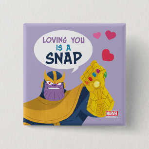 Avengers Valentine's Day Thanos Snap 2 Inch Square Button
