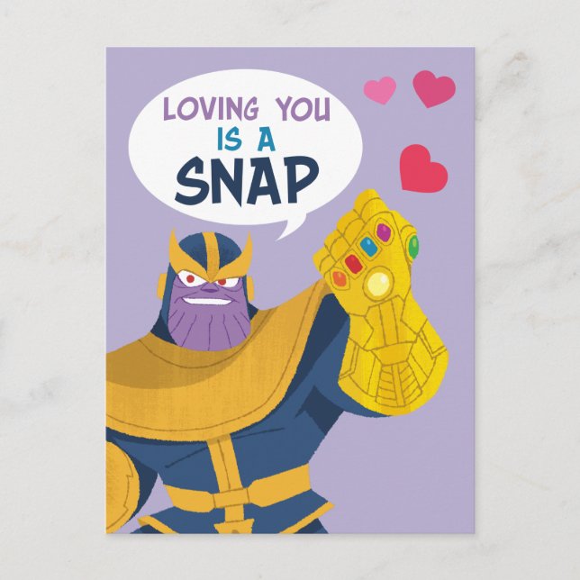 Avengers Valentine's Day | Thanos Snap Postcard (Front)