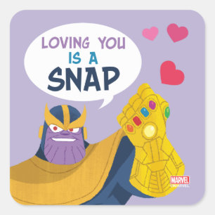 Avengers Valentine's Day   Thanos Snap Square Sticker