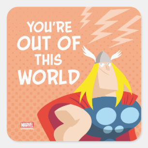 Avengers Valentine's Day   Thor: Out of This World Square Sticker