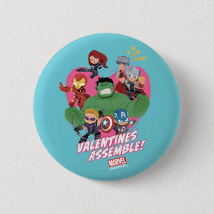 Avengers Valentine's Day Valentine's Assemble 2 Inch Round Button