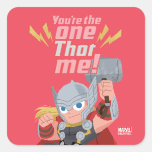 Avengers Valentine's Day   You're The One Thor Me Square Sticker