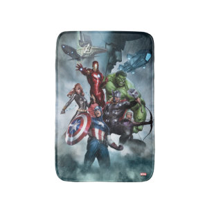 Avengers Versus Loki Drawing Bath Mat