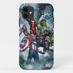 Avengers Versus Loki Drawing iPhone 11 Case