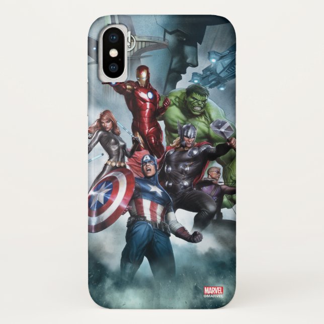 Avengers Versus Loki Drawing Case-Mate iPhone Case (Back)