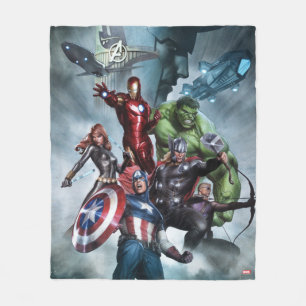 Avengers Versus Loki Drawing Fleece Blanket