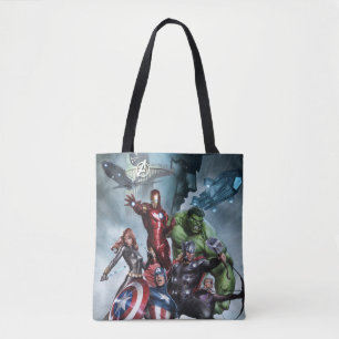 Avengers Versus Loki Drawing Tote Bag
