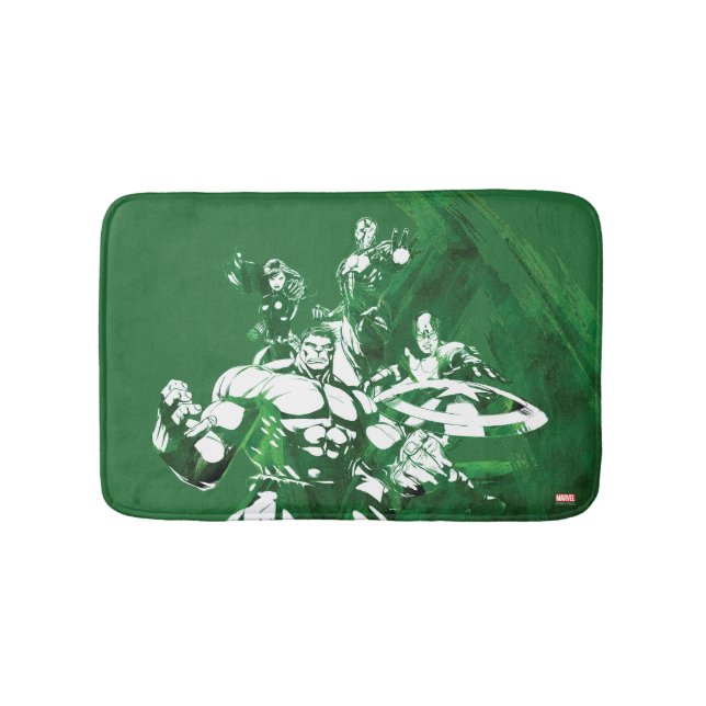 Avengers Watercolor Graphic Bath Mat (Front)