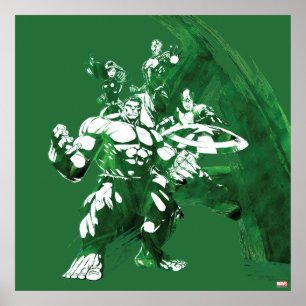 Avengers Watercolor Graphic Poster