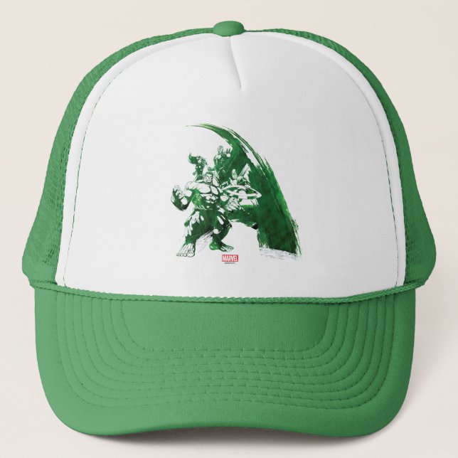 Avengers Watercolor Graphic Trucker Hat (Front)