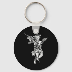 Avenging Angel Sinner Chicano Tattoo  Keychain