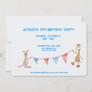 Aventure Attend Animaux Mignons Invitation Personn