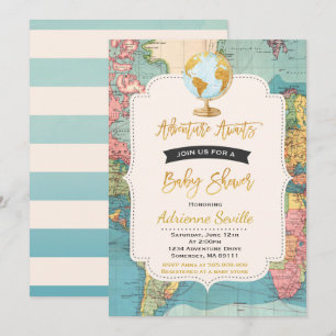 Aventure Attend Baby shower Invitation Carte Douch