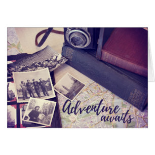 Aventure Attend Carte de voeux de photos de voya