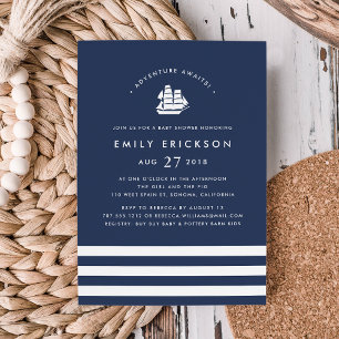 Aventure Attend   Invitation Baby shower nautique