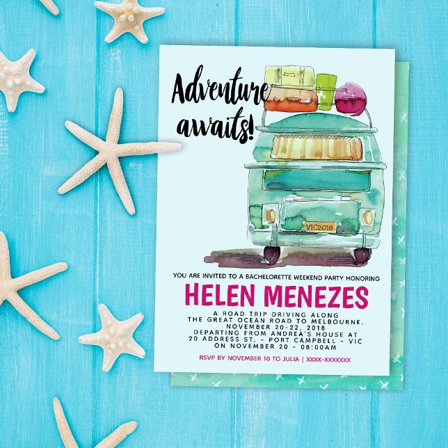 Aventure Bachelorette Week-end Getaway Invitation (Créateur téléchargé)