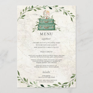 Aventure Commence Bagages Vert Carte Douche Menu