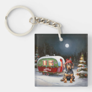 Aventure de Noël de la caravane Doberman d'hiver