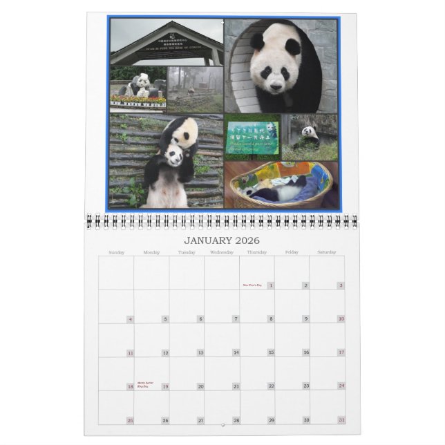 Aventure de panda de la Chine - calendrier 2012 (Jan 2026)